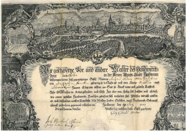 Eine alte deutsche Banknote mit einer Stadtansicht-Illustration, Text und zusätzlichen Bildern, die ihr ein klassisches und zeitloses Aussehen verleihen.